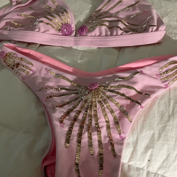 Oceanus Other - OCEANUS URSULA Pink Bikini Set with Gold Details